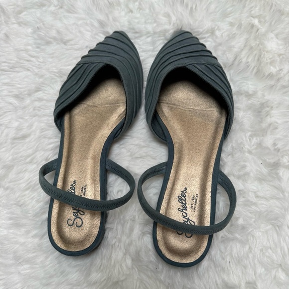 Seychelles Dusty Blue Pointed Toe Slingback Shoes Size 6 - Picture 5 of 12